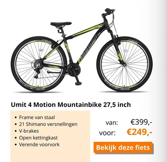 Superfietsen Umit 4 motion mountainbike 27,5 inch aanbieding