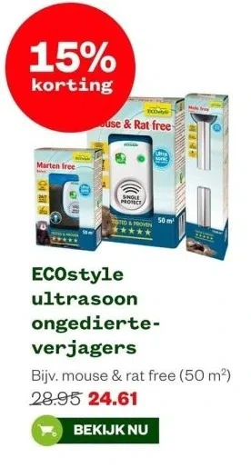 Welkoop Ecostyle ultrasoon ongedierte verjagers aanbieding