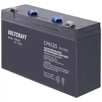 Conrad Voltcraft ce6v/12ah loodaccu 6 v 12 ah loodvlies (agm) (b x h x d) 151 x 100 x 50 mm kabelschoen 6.35 mm onderhoudsvrij aanbieding