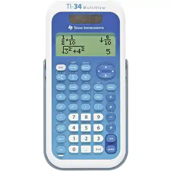 Conrad Texas instruments ti-34 multiview schoolrekenmachine werkt op zonne-energie, werkt op batterijen wit, blauw aantal displaypos aanbieding