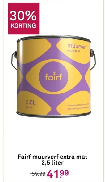 Karwei Fairf muurverf extra mat 2,5 liter aanbieding