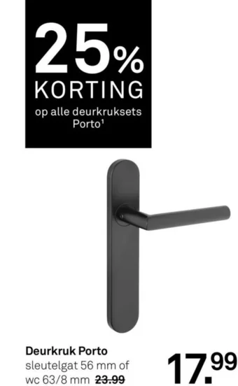 Karwei Deurkruk Porto sleutelgat 56 mm of wc 63/8 mm aanbieding