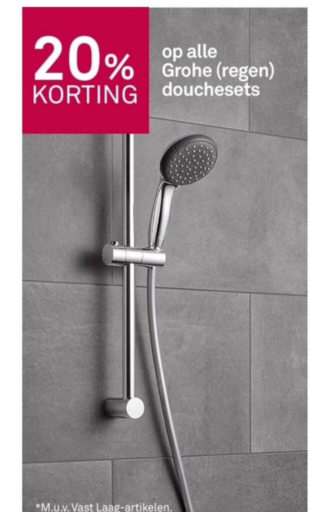 Op alle Grohe (regen) douchesets aanbieding bij Karwei