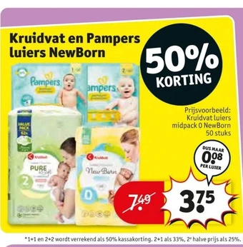 Kruidvat Kruidvat en pampers luiers newborn aanbieding