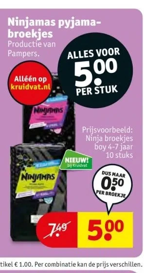 Kruidvat Ninjamas pyjamabroekjes aanbieding