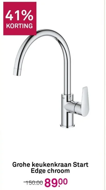 Karwei Grohe keukenkraan Start Edge chroom aanbieding