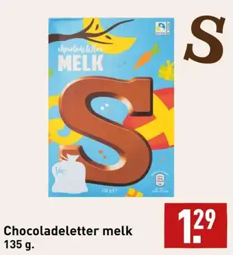 ALDI Chocoladeletter melk 135 g. aanbieding