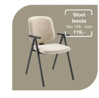 IN.HOUSE Stoel iseola van 139,- voor 119, aanbieding