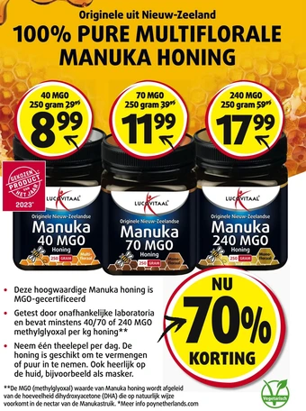 Lucovitaal 100% pure multiflorale manuka honing aanbieding