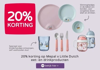 Prenatal 20% korting op mepal x little dutch eet- en drinkproducten aanbieding