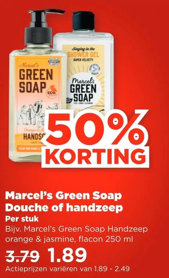 PLUS Marcel's green soap douche of handzeep aanbieding