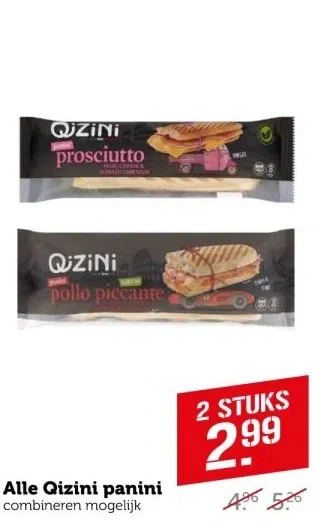 Coop Alle qizini panini combineren mogelijk aanbieding