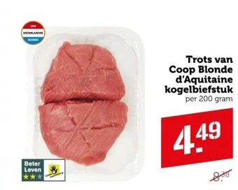 Coop Trots van coop blonde d'aquitaine kogelbiefstuk aanbieding