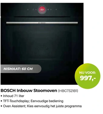 EP Beerepoot BOSCH Inbouw Stoomoven (HBG7321B1) Inhoud 71 liter aanbieding