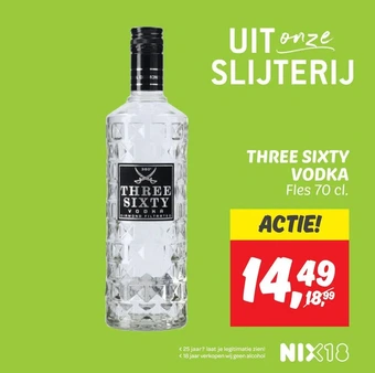 Dekamarkt Three sixty vodka aanbieding