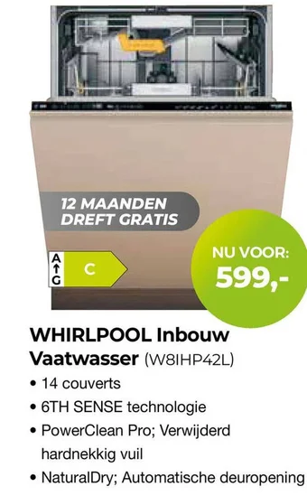 EP Beerepoot WHIRLPOOL Inbouw Vaatwasser (W81HP42L) aanbieding