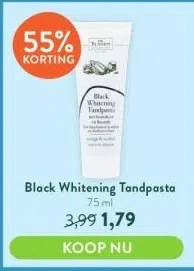 Holland & Barrett Black whitening tandpasta 75 ml aanbieding