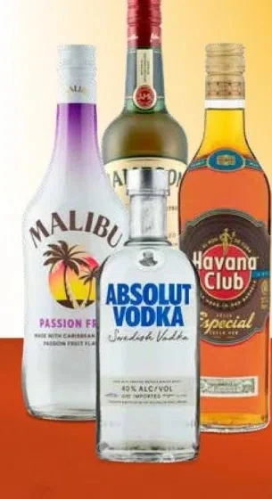 Poiesz Malibu, absolut vodka, havana club especial of jameson irish whisky aanbieding