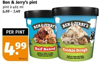 Poiesz Ben & jerry's pint aanbieding