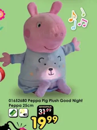 ToyChamp 01652680 Peppa Pig Plush Good Night Peppa 25cm aanbieding