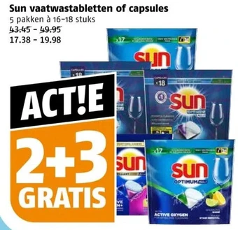 Poiesz Sun vaatwastabletten of capsules aanbieding