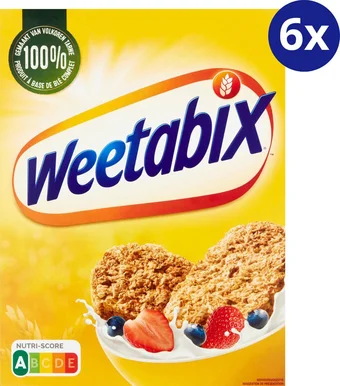 Bol.com Weetabix original - 6x 430 gram - volkoren ontbijtgranen - nutriscore a - rijk aan vezels aanbieding