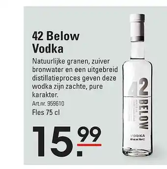 Sligro 42 Below Vodka aanbieding