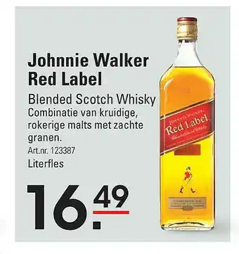 Sligro Johnnie Walker Red Label Blended Scotch Whisky aanbieding