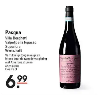 Sligro Pasqua Villa Borghetti Valpolicella Ripasso Superiore aanbieding