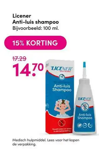 Drogisterij Visser Licener Anti-Luis Shampoo 15% Korting aanbieding