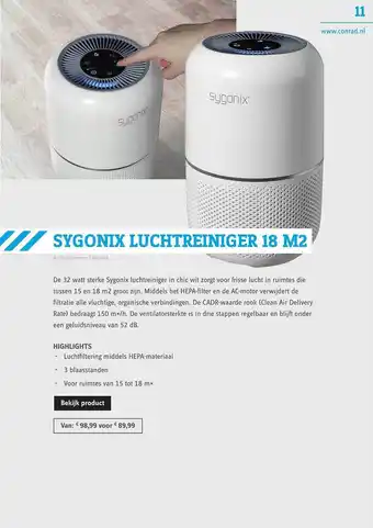 Conrad Sygonix Luchtreiniger 18 M2 aanbieding