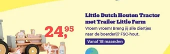 Bol.com Little Dutch Houten Tractor met Trailer Little Farm aanbieding