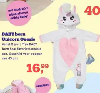 Bol.com BABY born Unicorn Onesie aanbieding