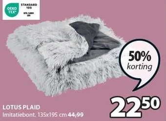 Jysk Lotus plaid aanbieding