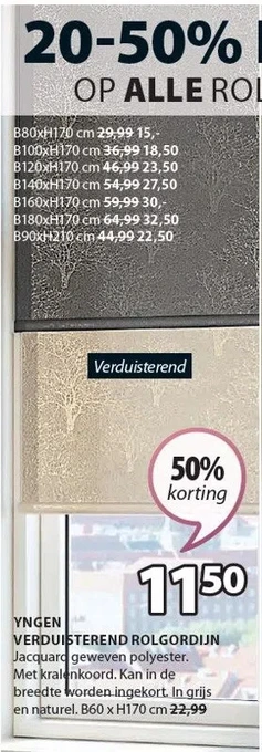 Jysk Yngen verduisterend rolgordijn aanbieding