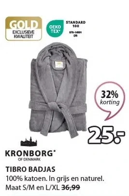 Jysk Kronborgʻ of denmark tibro badjas aanbieding