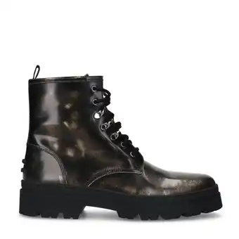 Wehkamp Sacha leren veterboots zwart/zilver metallic aanbieding