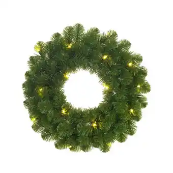 Welkoop Black box kunstkerstkrans - kerstkransen - ø 60 cm - 30 lampjes aanbieding