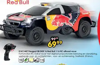 ToyChamp 01411447 Peugeot 08 DKR 16 Red Bull 1:16 RC offroad racer aanbieding