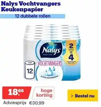 Bol.com Nalys vochtvangers keukenpapier aanbieding