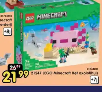 ToyChamp 21247 LEGO Minecraft Het axolotihuis aanbieding