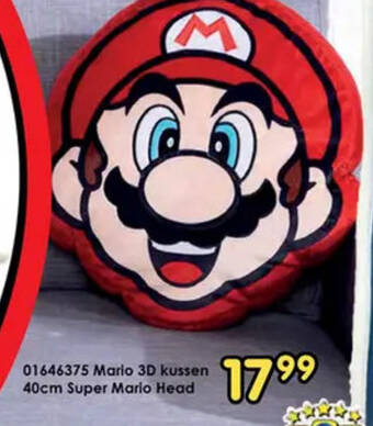 ToyChamp 01646375 Mario 3D kussen 40cm Super Mario Head aanbieding