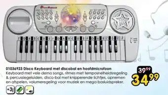 ToyChamp 01036923 Disco Keyboard met discobal en hoofdmicrofoon aanbieding