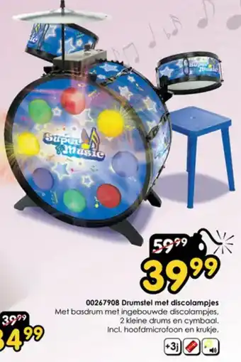 ToyChamp 00267908 Drumstel met discolampjes aanbieding