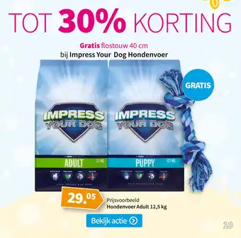 Plein.nl Gratis flostouw 40 cm bij Impress Your Dog hondenvoer aanbieding