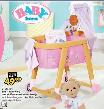 ToyChamp 01616194 BABY Born Wieg met stoffenhemel en mobieltje aanbieding