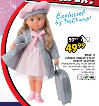 ToyChamp 01260113 Charlene Interactive 46cm spreekt 100 zinnen! aanbieding