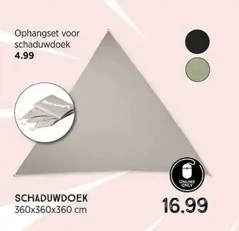 Xenos Ophangset Voor Schaduwdoek Of Schaduwdoek 360x360x360 Cm aanbieding