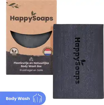 Bol.com Happysoaps body wash bar - kruidnagel & salie - kracht en zelfvertrouwen - 100% plasticvrij, vegan & diervriendelijk - 100gr aanbieding