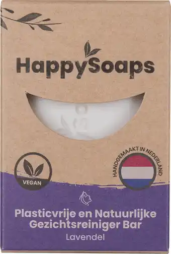 Bol.com Happysoaps gezichtsreiniger bar & make-up remover - lavendel - veelzijdig en perfect voor de gevoelige huid - 100% plasticvri aanbieding